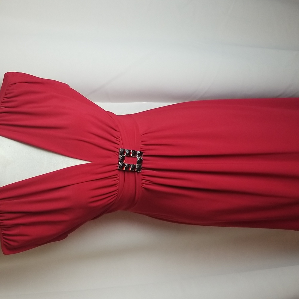 BISOU BISOU red midi dress size 6